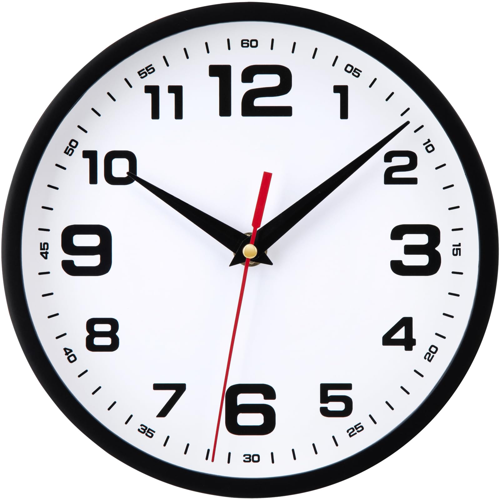 Photo 1 of Warminn Wall Clock Silent Non-Ticking Modern Clocks Battery Operated 8 Inch Small Analog Clock Decorative for Living Room Bedroom Kitchen Office Decor (Black)