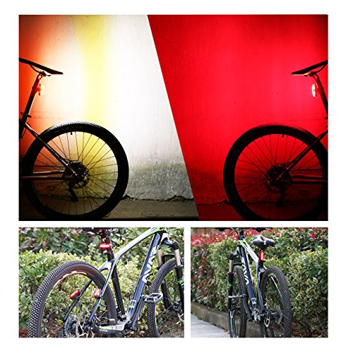 W WHEEL UP Bike Taillight IPX6 Waterproof Riding Rear light Mini LED USB Chargeable Mountain Bike Cycling Light Tail-lamp 6 Light Mode Options Safety Warning Light - Thumbnail 7