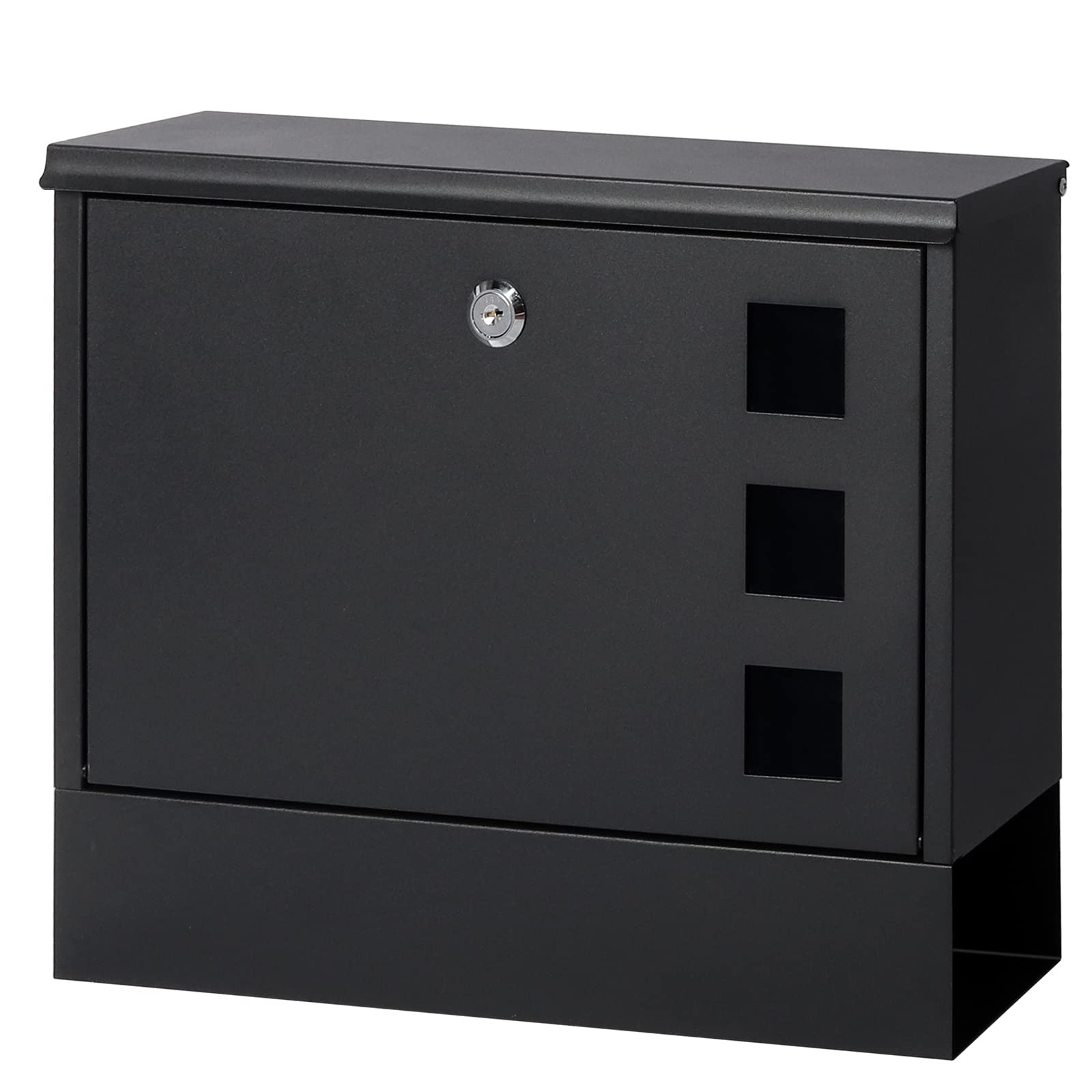 Photo 1 of Kasten Wall-Mount Mailbox for Outside, Large Capacity Metal Mailbox with Newspaper Compartment, 14.3 x 4.1 x 11.8 Inch, Black