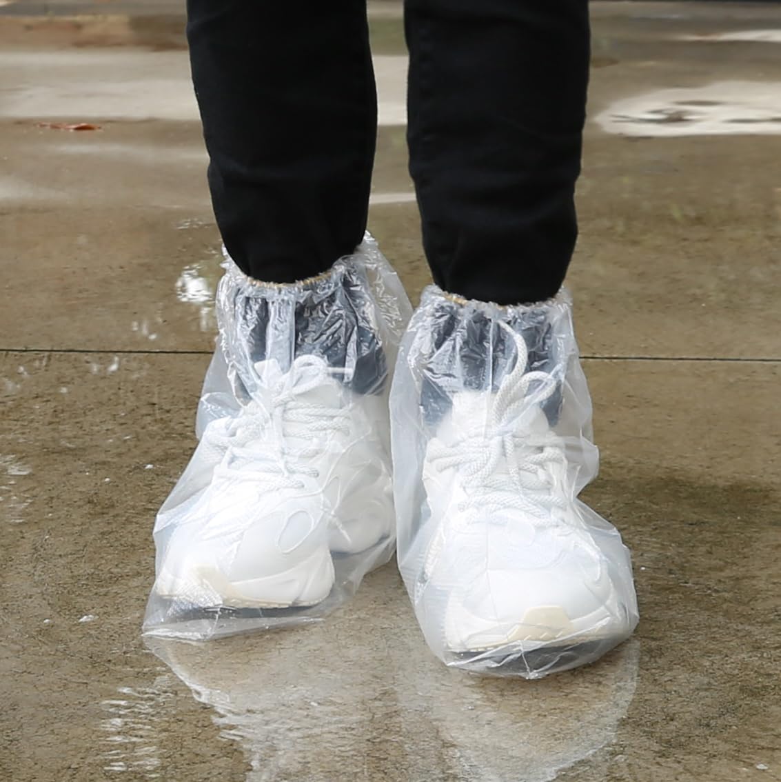 Photo 1 of 10 Pairs Disposable Waterproof Shoe Covers – Thick Clear PE Boot Covers for Rain, Mud, and Cleaning – Rain Shoe Covers for Indoor Outdoor Use, Travel, Farm, Household Tasks (short)