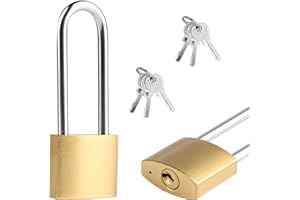 QBXMY7 2 Pcs Padlock with Keys,4.2 Inch Long Keyed Padlocks, Shackle Pad Lock with Keys, Lock and Key Set for Outdoor Fence Storage Unit Toolbox Shed Gym Locker Padlocks with Key (2, 4.1)