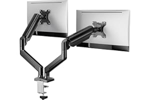 ErGear Dual Monitor Mount, Two Arms for 17"-32" Screens, Max 22 lbs Each, VESA 75/100mm, Adjustable Height, 180° Swivel, Tilt