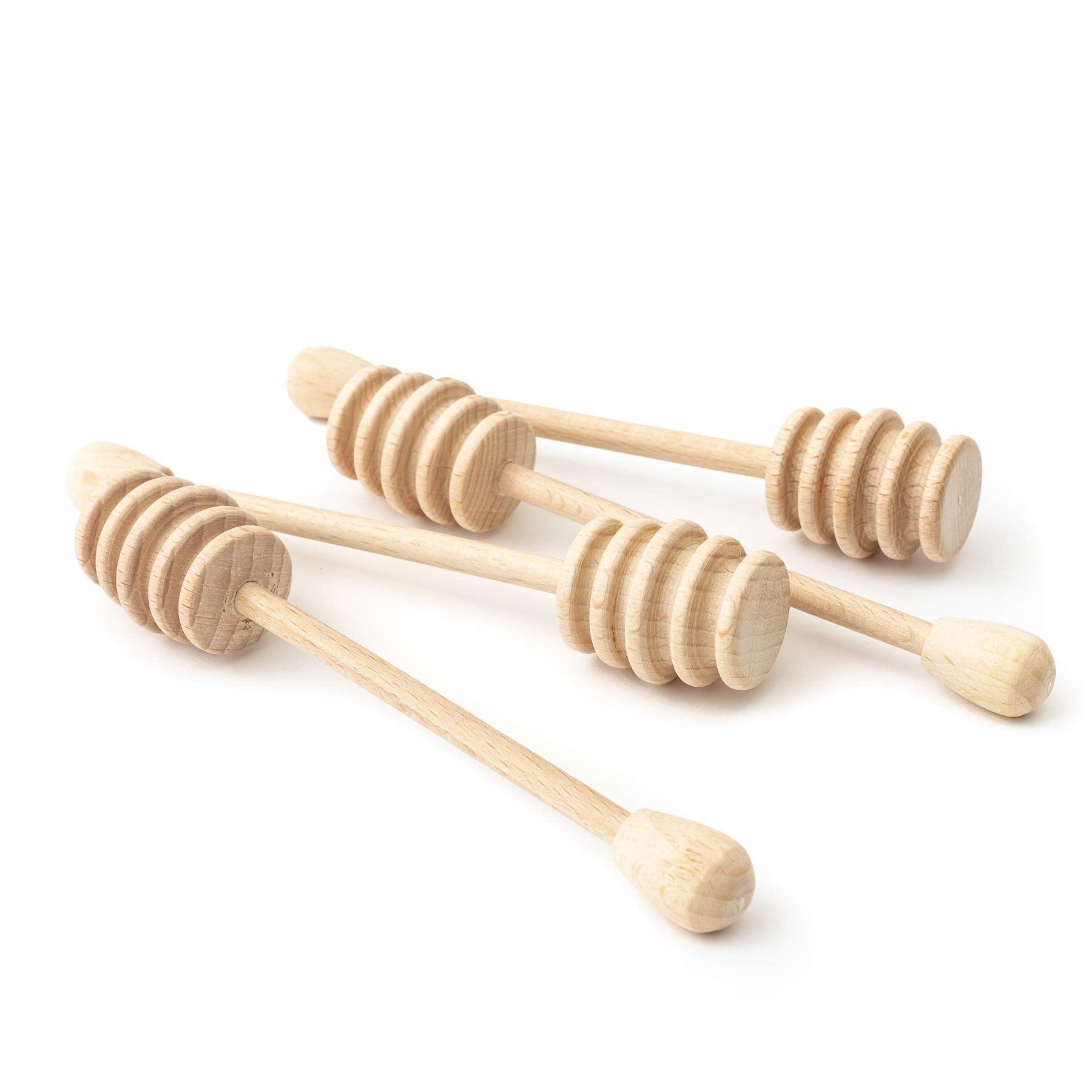 Tuuli Kitchen 4 Piece Wooden Set Honey Dipper Drizzler Server Spoon Sticks 15 cm