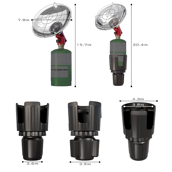 TRUWILD UPGRADED OUTDOOR PROPANE HEATER 2025, 5500BTU HEATER WITH ADJUSTABLE 16OZ CYLINDER HOLDER (GAS CYLINDER NOT INCLUDED), OUTDOOR HEATER FOR MOST GOLF CART EZGO, YAMAHA & CLUB CAR
