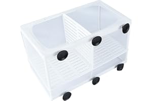 Still Awake Aquarium Fish Breeder Box, Hatching Box, Juvenile Fish Spawning Incubator, Water Isolation Net Hatcher, Nylon Mesh Fish Fry Hatchery Breeder Box Separation Net（White 3 Rooms L）