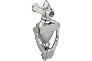 NUK3Y PRODUCTS K3 Nuk3y Door Knocker & Viewer, 9/16 in. Bore, 160-Degree View Angle (4" Height, Satin Nickel)