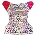 EcoAble Baby Charcoal Bamboo All-In-One AIO Cloth Diaper w/ Pocket, Size 10-35Lb (Hearts)