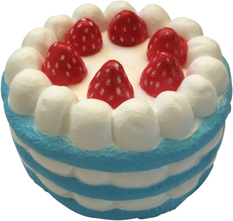 Squishy & Slow Rise SCENTED Eric Next Series JUMBO Strawberry Cake & Bonus Random Jenna Lyn Squishy! (Blue Cake)