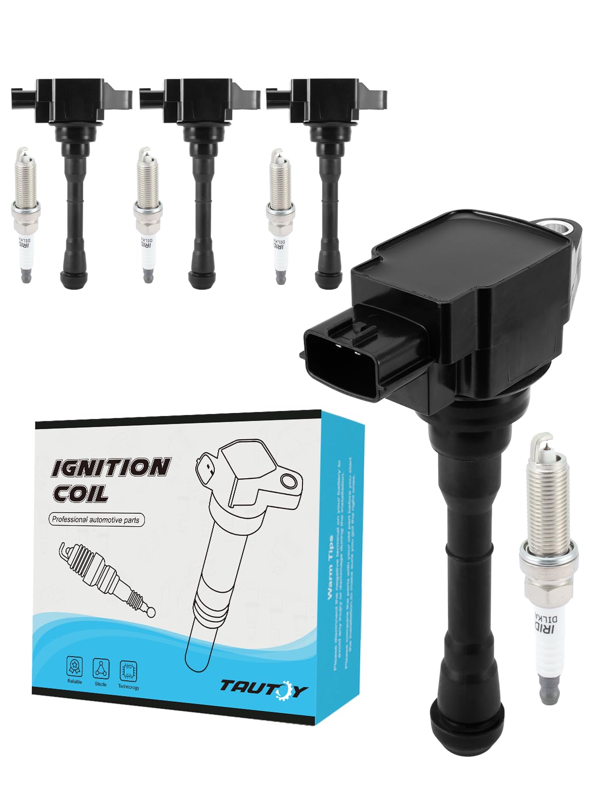 Photo 1 of TAUTOY Set of 4 UF659 Ignition Coil Pack & Iridium Spark Plug (1.6L Only) For Nissan Juke 2011-2017,Replace # GN10614 1788535 C1807 XP5683 22448-1KC0A