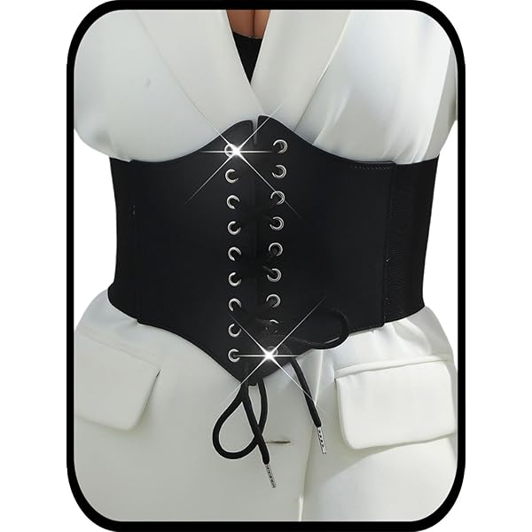【-10/31 50%off】HYKE DOESKIN CORSET BELT HYKE DOESKIN CORSET BELT, Polyester, Black, Women's, 241
