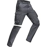 AOHIKE Convertible Mens Hiking Pants - Zip Off Lightweight Quick Dry Cargo Pants for Men 8 Pockets for Camping Travel Fishing