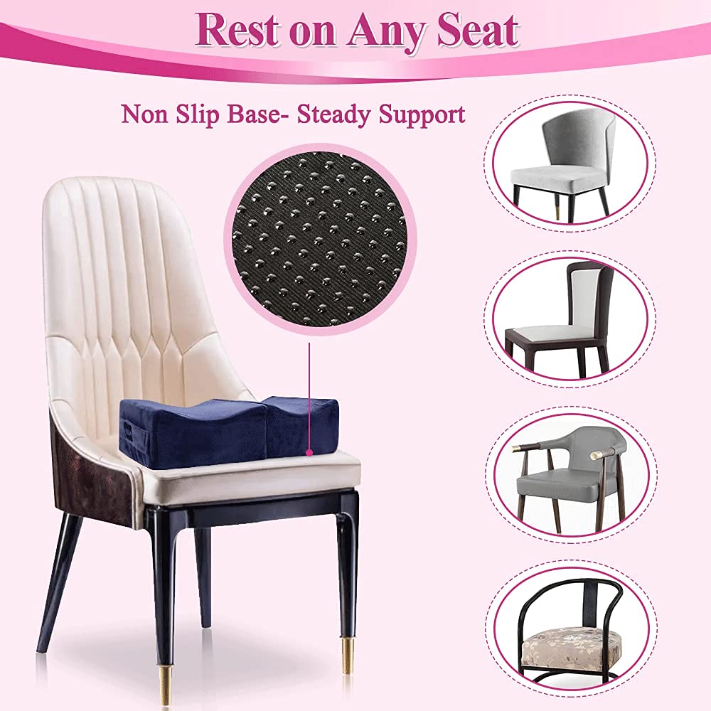 AOSSA BBL Pillow Brazilian Butt Lift Pillow After Surgery Seat Cushion Butt Pillow for Sitting Driving Post Recovery Booty Pillows Chair Butt Lift Buttocks Foam Cushion (Blue)