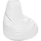 Ocean-Tamer Longneck Teardrop Boat Bean Bag Chair, Waterproof with Tall Back Support Beanbag for Fishing Offshore Deck Marine Grade Vinyl (Medium, White)