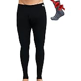 Merino Wool Base Layer Mens Bottom Pants 100% Merino Wool Heavyweight, Midweight, Lite Thermal Underwear Long Johns and Socks