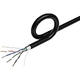 CAT5e 1000FT Shielded Outdoor 24 AWG 350 Cable FTP Wire Solid Direct Burial UV (Cat5e, Shielded (FTP))