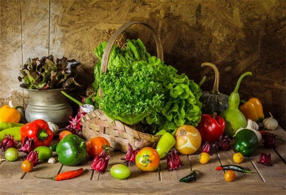 Amazon Com Aofoto 10x7ft Fall Vegetables Harvest Backdrop For Photography Autumn Kitchen Fruits Crops Fresh Greens Bell Pepper Photographic Photo Studio Background Video Drape Vinyl Wallpaper Camera Photo