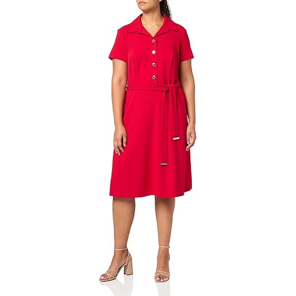 Tommy Hilfiger Women's Dress Plus Size,Scarlet,18W at Amazon Women's  Clothing store