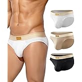 Arjen Kroos Men's Cotton Briefs Low Rise Breathable Pouch Underwear Underpants 3 Pack