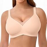 DODOKIE Bras for Women no Underwire, Supportive Seamless Bralette with Adjustable Wide Straps-Full Coverage Wireless Push Up