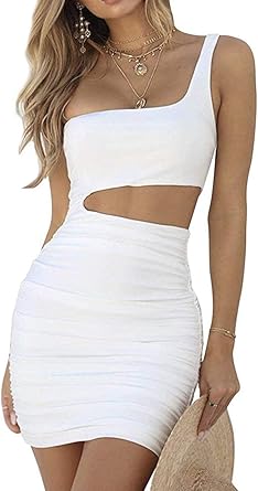 sexy white club dress