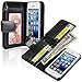 Insten Wallet Leather Case compatible with Apple iPhone 5C, Black