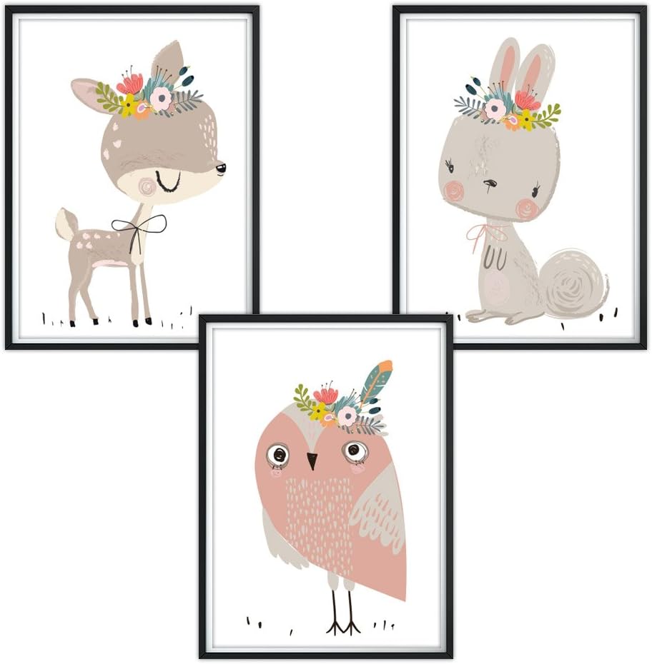 Luvel – Set of 3 A4 Posters for Child's Bedroom and Picture Frames, Nursery Photos, Girls, Boys, Decoration, Ornament, Children's Room