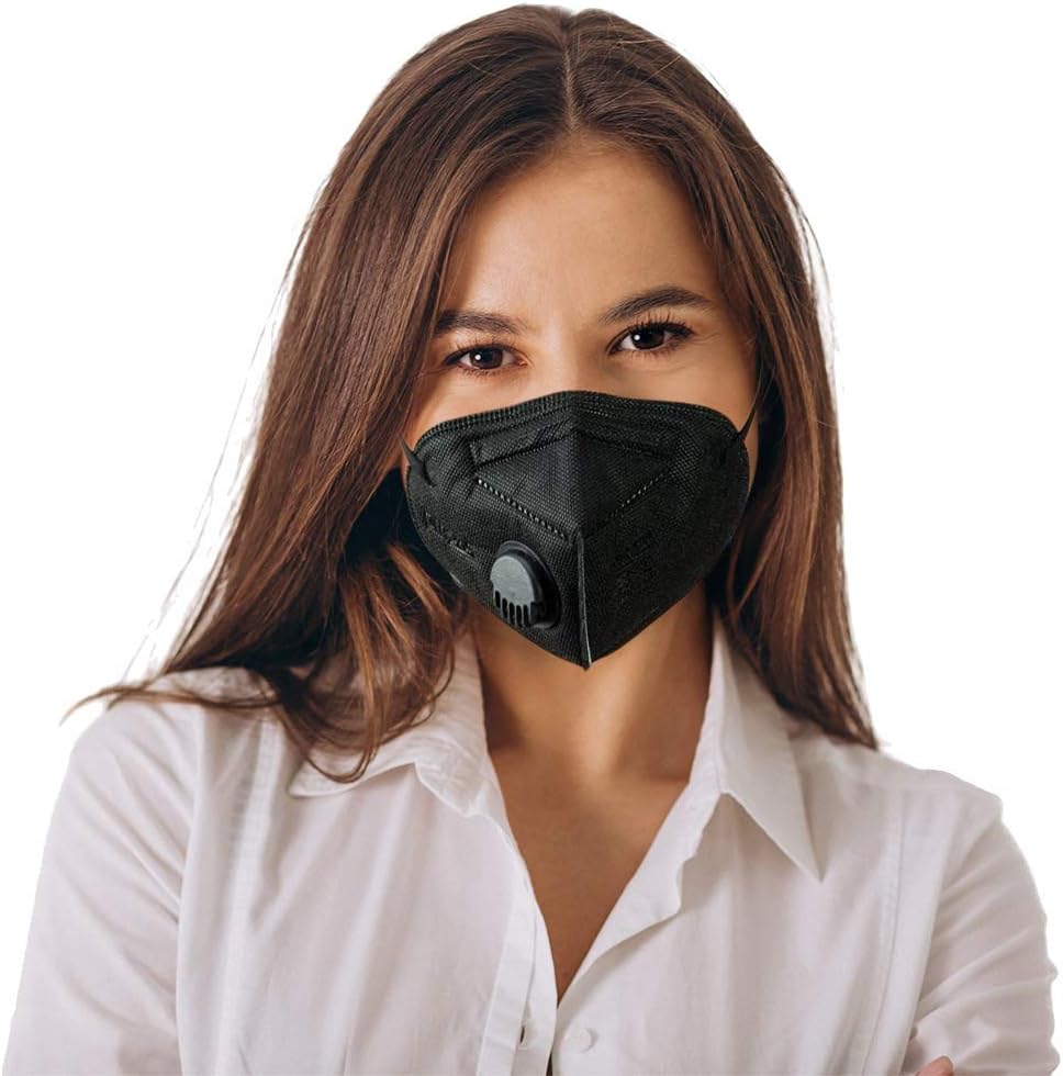 DELPRO PM2.5 N95 Anti Pollution Mask with Activated Carbon Filter, Pack of 3 (Black)