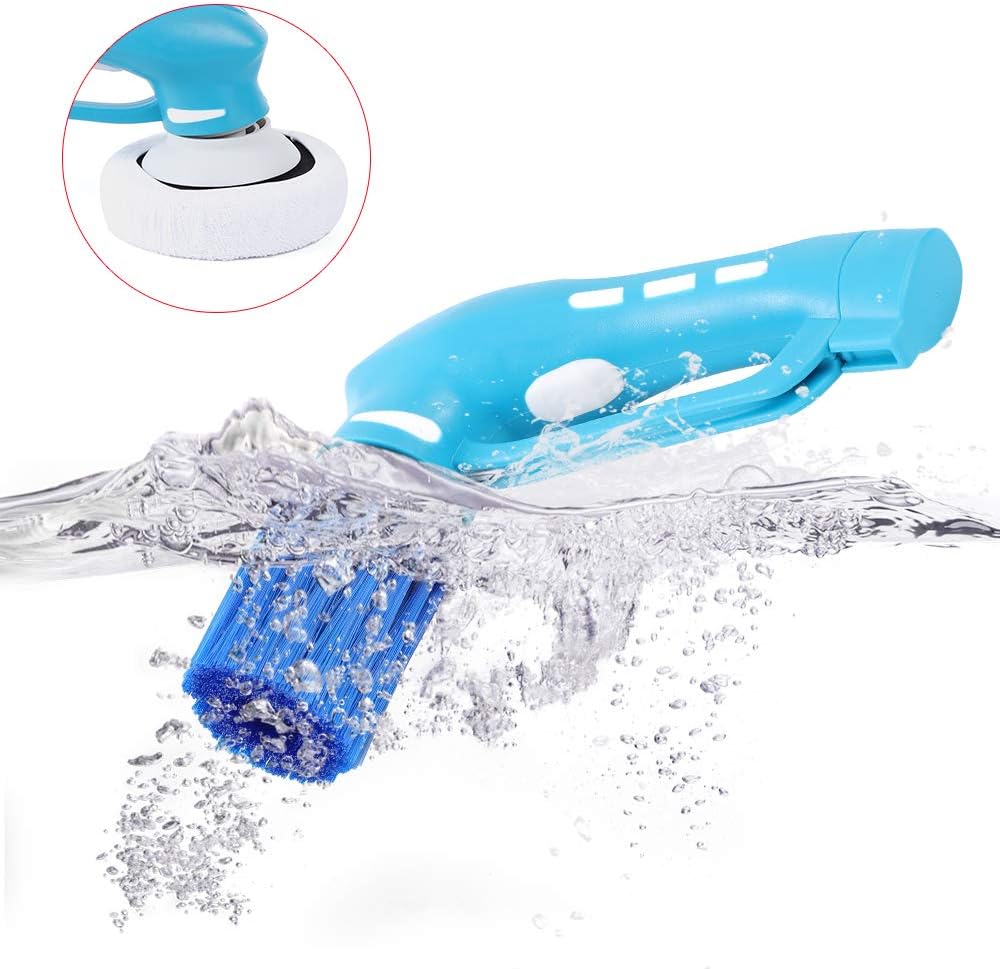 WINUS Car Polishing, Mini Cordless Car Polisher Handheld Electric Car Cleaner Machine Waterproof Tool Set US Plug(Blue) US Stock