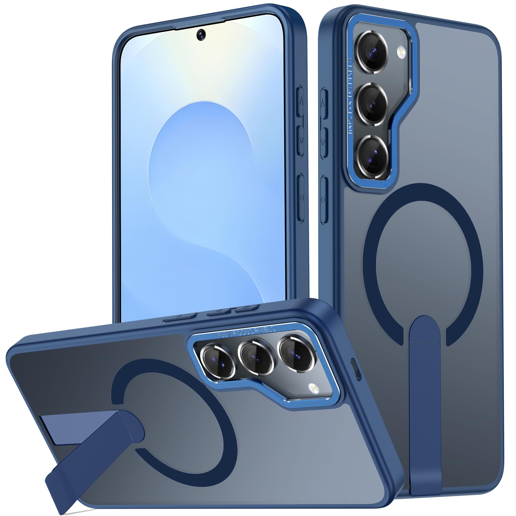 EMMPITU for Samsung Galaxy S22+ Plus Case, [Compatible with MagSafe] S22 Plus Magnetic Case Built-in Invisible Stand [Military-Grade Protection] Shockproof Phone Case for Galaxy S22Plus (Blue)