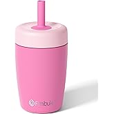 Fimibuke Kids & Toddler Cups Spill Proof, 12 OZ Insulated Sippy Cups for Toddlers Boys Girls, BPA-Free Toddler Straw Tumbler, Stainless Steel Kids Water Bottle with Twist Lids & Silicone Straw, 1 Pack