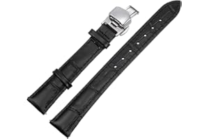 uxcell Multiple Sizes Leather Watch Band Quick Release Deployment Buckle Cowhide Watch Strap for Men and Women