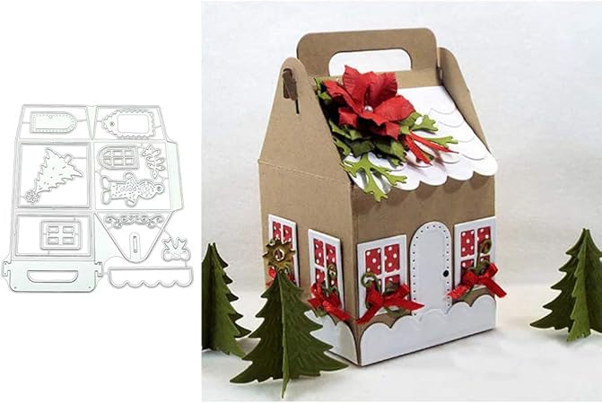 Kuizhiren1 Stanzschablone Stanzformen Weihnachts Haus Box