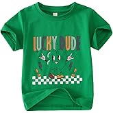 MODNTOGA St. Patrick's Day Crewneck T-Shirt Toddler Boy Shamrock Graphic Lucky Dude Print Shirt Green Clover Pullover Tops