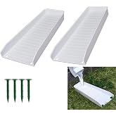 MISDENK Rain Gutter Downspout Extension, Downspout Splash Block | Plastic 16&rdquo; Gutter Splash Guards Downspout Extender Gutter Extensions for Downspout, White 2 PCS