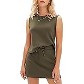 EXLURA Womens Summer 2 Piece Short Skirt Sets Sleeveless Top and Tennis Skorts Dressy Cotton Matching Sweatsuits Outfits 2026
