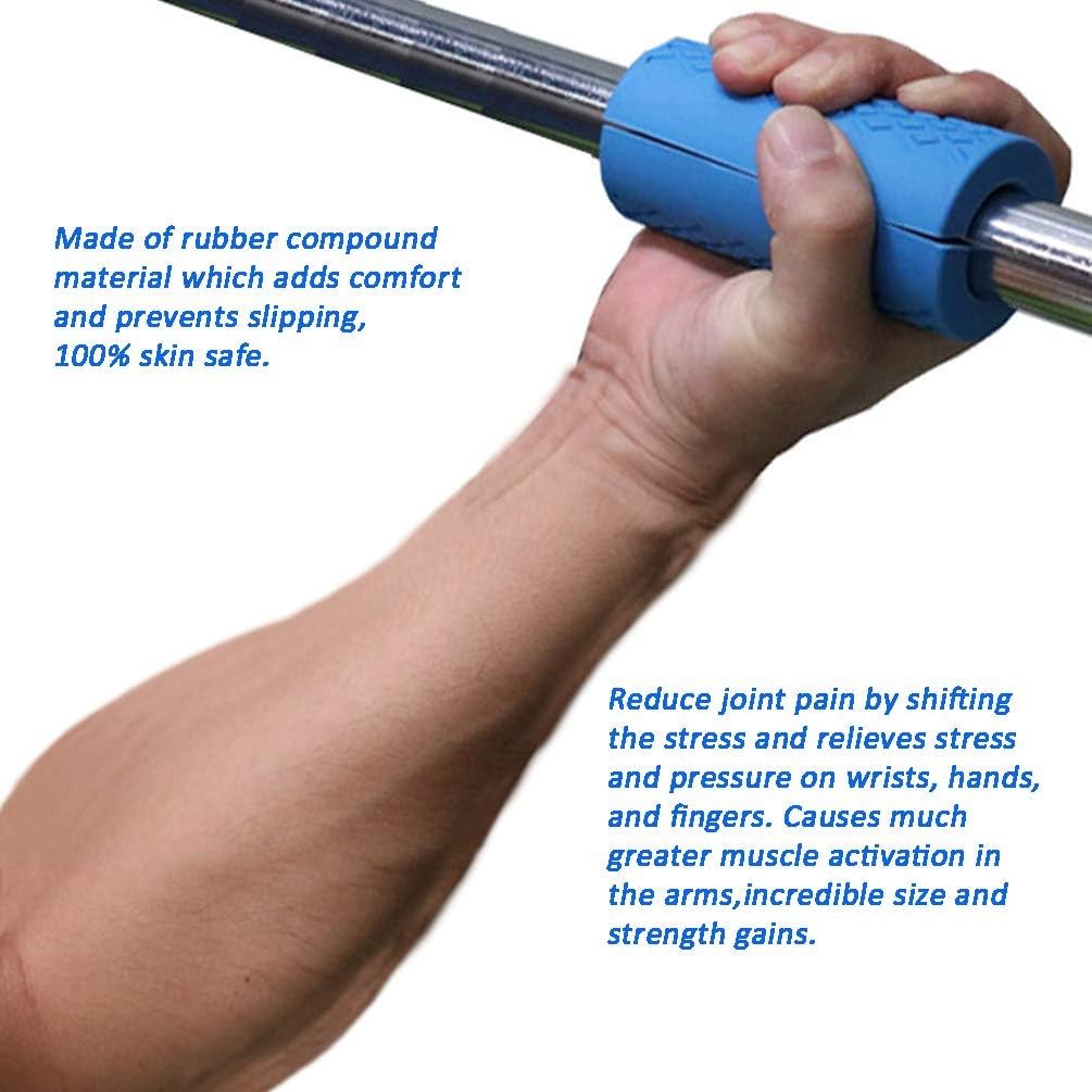 IADU Weightlifting Thick Barbell Bar Grips-Fat Grips Alpha Handles Stress Relieve Pair Dumbbell Hand Protector Pull Up Tape Arm Blaster Adapter for Powerlifting Rack Ergonomic(Blue). : Sports & Outdoors