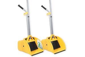 Commercial Broom and Dustpan Set，2Sets,Yellow