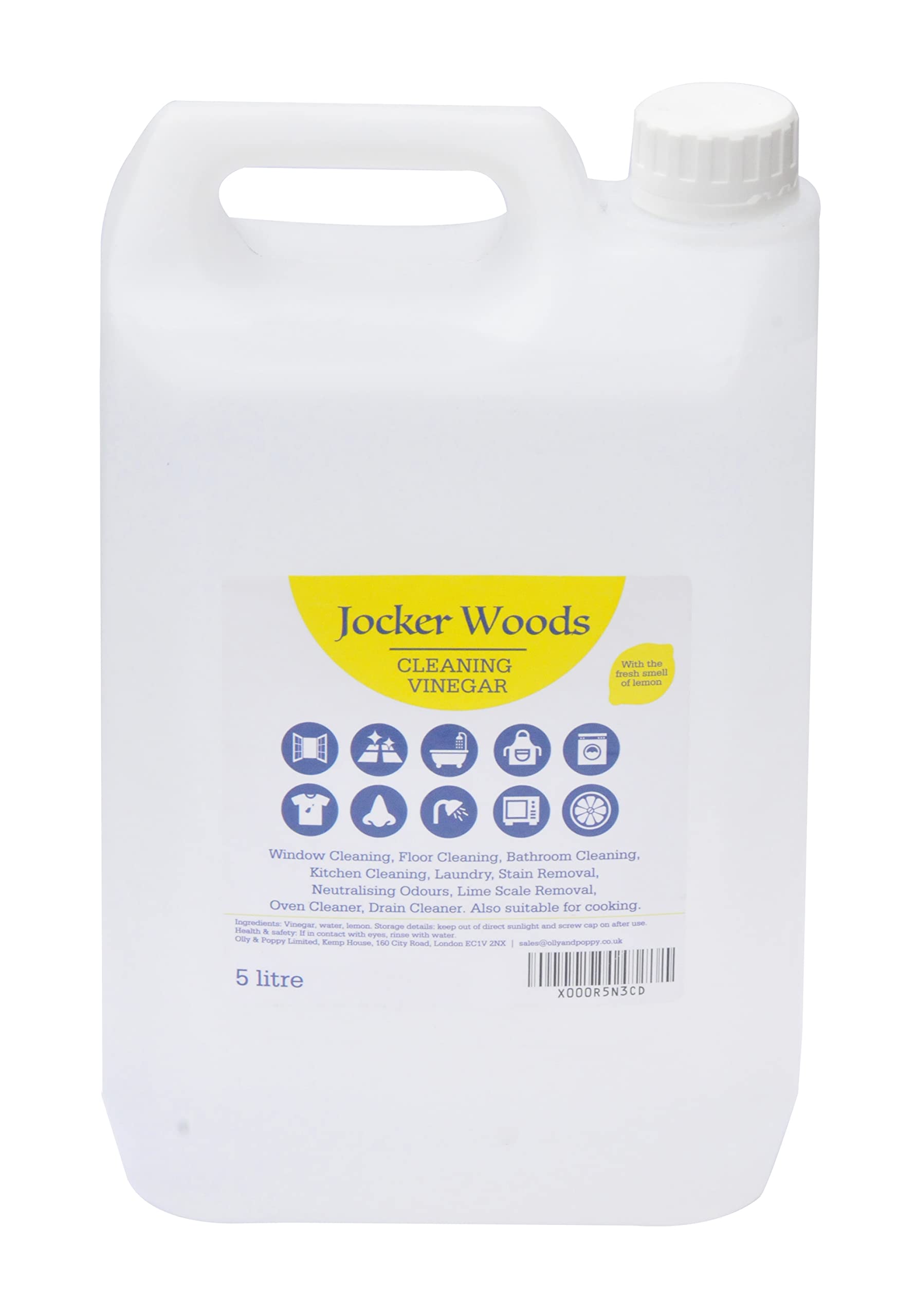 Pack of 2 (2x5 Litre) Jocker Woods Cleaning Vinegar with The Fresh Smell of Lemon