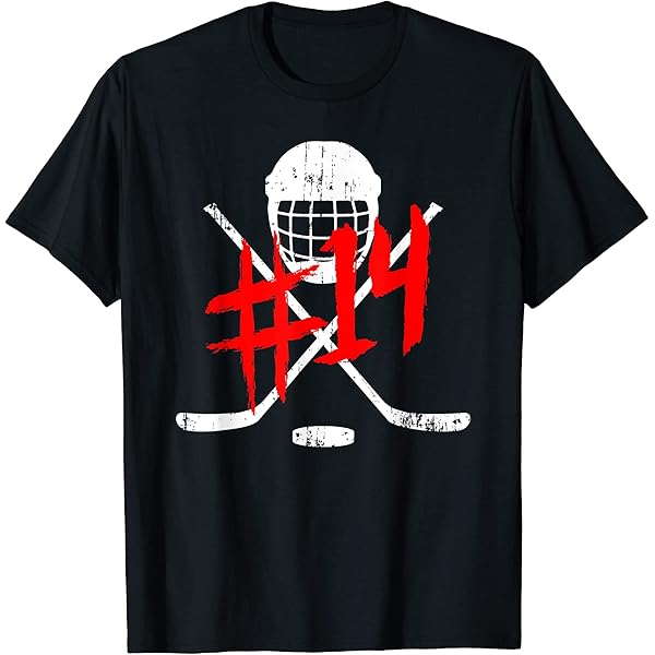 Amazon.com: Vintage Hockey 14 Jersey Number T-Shirt