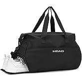 HEAD Women's Gym Duffel Bag, 32L Waterproof Travel Bag with Separate Shoe Compartment, 4 Ways to Carry, Multi-Pocket Sports Tote for Workout, Yoga, Weekender Trip & Business Travel (Black)