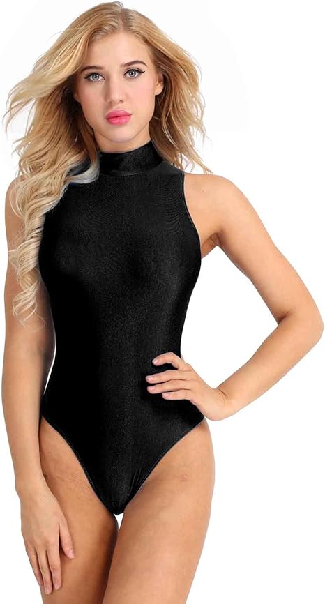 black high neck bathing suit