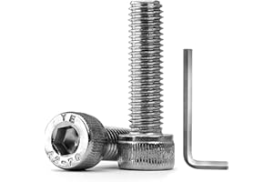 M4-0.7 x 20mm Hex Socket Head Cap Screws Bolts, 304 Stainless Steel 18-8, Allen Drive, Bright Finish, Full Threads, 20 PCS (w