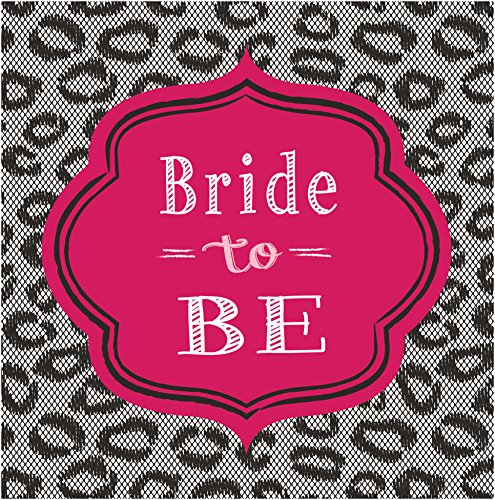 Creative Converting 16 Count Bridal Bash Lunch Napkins, Pink/Black