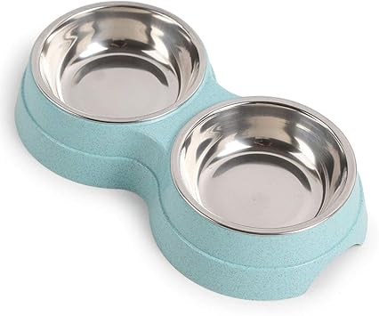 Amazon Yurika 犬猫用食器 ペットボウル フードボウル ステンレス製 猫 皿 エサ入れ ごはん皿 お水入れ おしゃれ ペット用品 ハッピーダイニング ペットボウルスタンドセット ブルー Yurika 食器 ボウル 通販