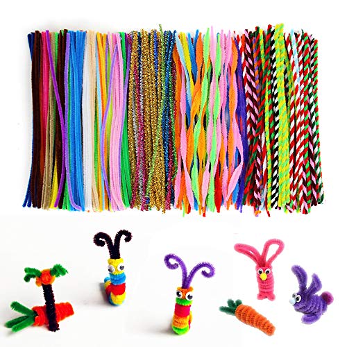 N&T NIETING 950 Pieces Pipe Cleaners Set with Different Style Pipe Cleaners, 3 Size Self-Adhesive Wiggle Googly Eyes, Pony Beads for Craft DIY Art Supplies (950Pcs)