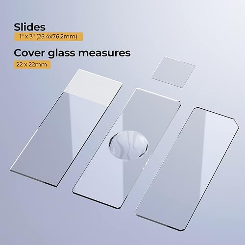 Vabiooth Single Depression Concave Microscope Slides Kit, 50 Pcs Pre-Cleaned Blank Microscope Slides and 100 Pcs 22x22mm Square Coverslips Cover Glass Vabiooth Single Depression Concave Micro Slides Kit, 50 Pcs Pre