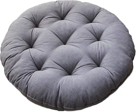 Amazon Co Jp 薩牧徳無地和風畳座布団丸型棉椅子座布団椅子クッションシンプル事務室用クッション グレー ホーム キッチン