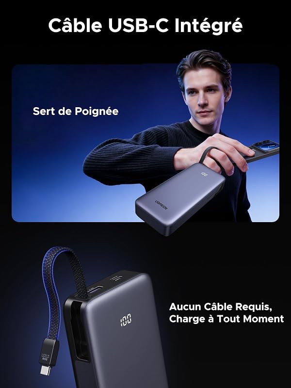 Nexode 55W Batterie Externe 20000mAh Power Bank Charge Rapide PD 45W
