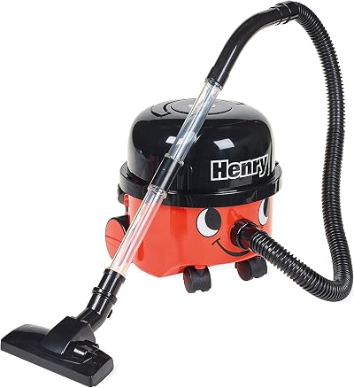 Casdon Henry Vacuum Cleaner Toy Red with Real Suction and Accessories