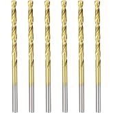 Workkyma 4mm M35 Cobalt Drill Bit 135&deg; Titanium Coated HSS 6Pcs | Straight Shank Twist Jobber Drill Bits Professional Industrial Drilling Tool for Stainless Steel Cast Iron Hard Metal